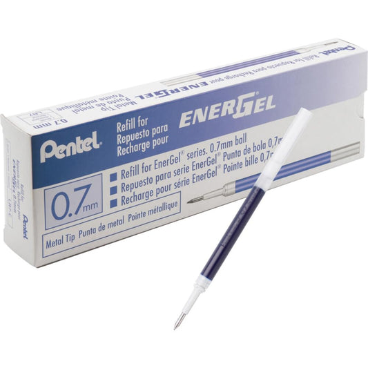 Pentel Energel Recargas estándar, 7 mm, Azul, Paquete de 12