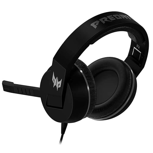 acer Predator Galea 311, tecnología de Audio TrueHarmony, Diseño de Diadema Plegable para Videojuego, Bocinas de 50 mm con almhoadillas de Espuma Suave y micrófono omnidireccional