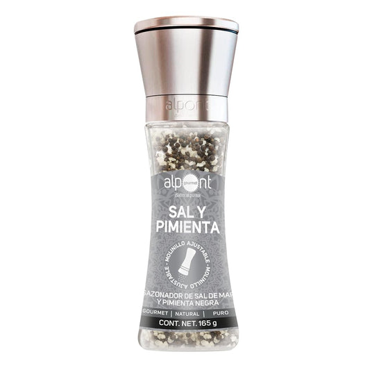 ALPONT GOURMET Molinillo Sal Y Pimienta 165 G – Mezcla Clásica De Sal Y Pimienta