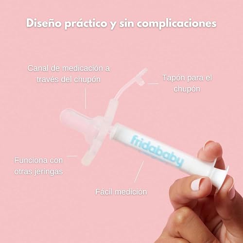 Frida Baby | Chupón Dispensador de Medicamentos | Material Plástico | Chupón y Jeringa Libres de BPA | 1 Pieza