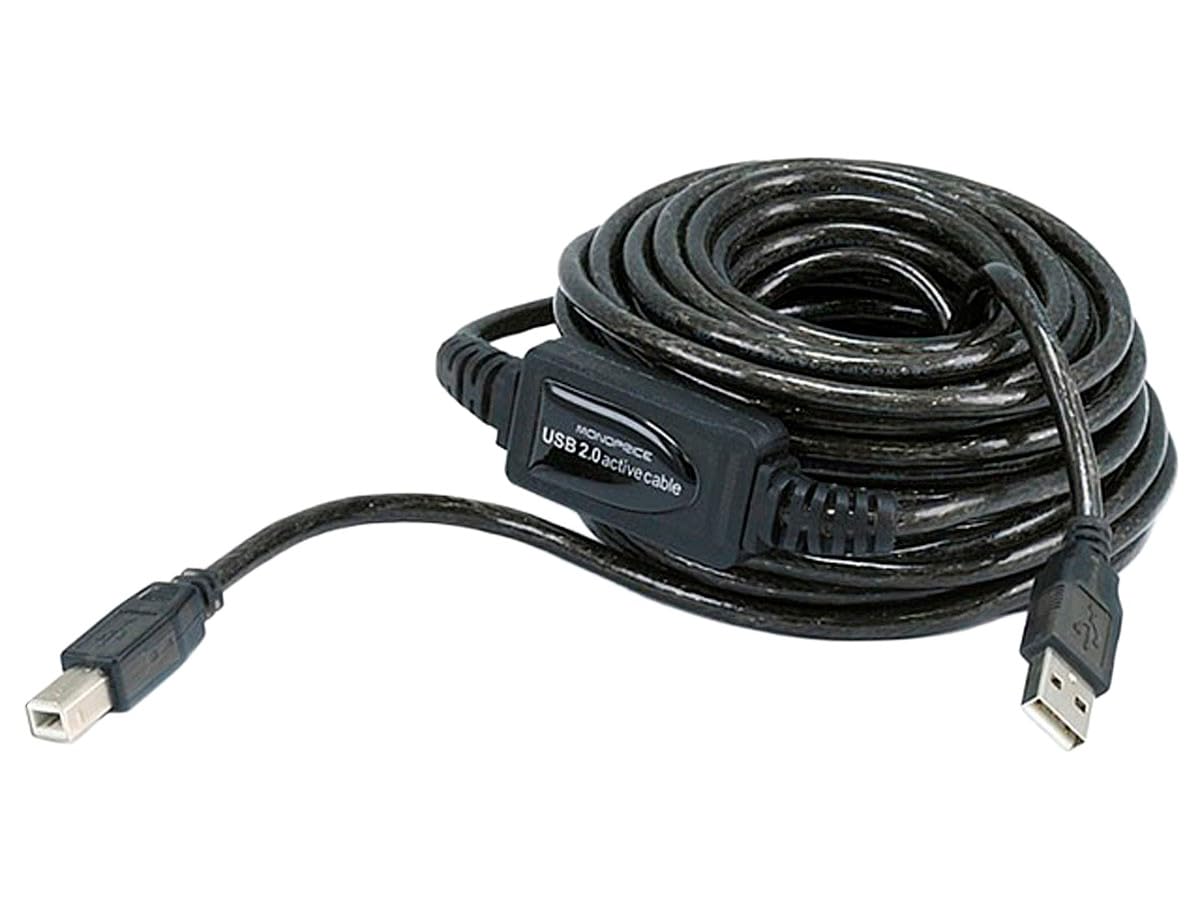 Monoprice 107531 Cable, USB 2.0 A Male to B Male Active, 33-Feet