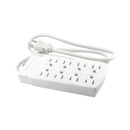SANELEC, Extensión, Barra Multicontacto, 8 Entradas, Cable de 90 cm, Modelo 1310 + Genlit GL-XTDO6MB Extension Domestica, color Blanca, 6 m
