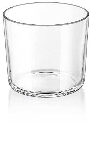 Borgonovo | Olimpia Juego de Botella y Vaso de Vidrio Polka para Mesa de Noche 1 l | Botellas de vidrio | Jarra de Vidrio | Jarra y Vaso | Para agua, jugo, leche, limonada.