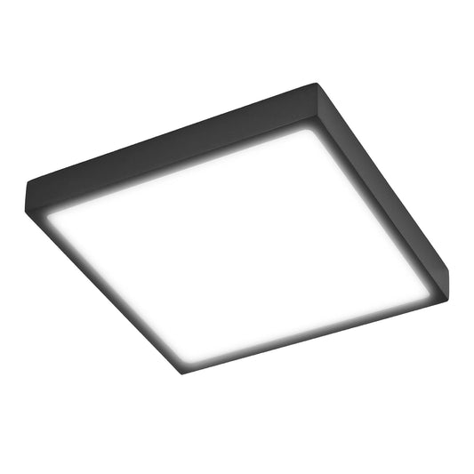 ILLUX Lámpara Downlight LED Cuadrada para Sobreponer en Techo 18W, Luz Neutra 4000K, Negro, 1427lm, IP20, Plafón LED, Moderno para Interior Oficina TL-2816.N40
