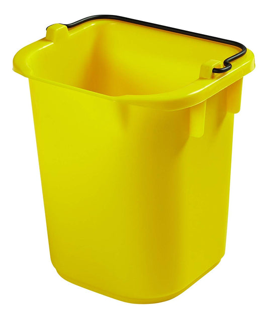 Rubbermaid Commercial Products – Cubeta para Carro de Limpieza, Codificación por Colores, Contiene Botella Rociadora y Paño de Microfibra para Limpieza Rápida, Capacidad de 4,7 L, Amarillo 1857374