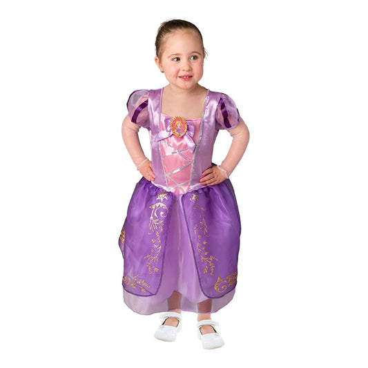 Fantasy Ruz, Disfraz Infantil Rapunzel Modelo F15385-AZN10, Lila, Talla 10 años, Licencia original Disney.