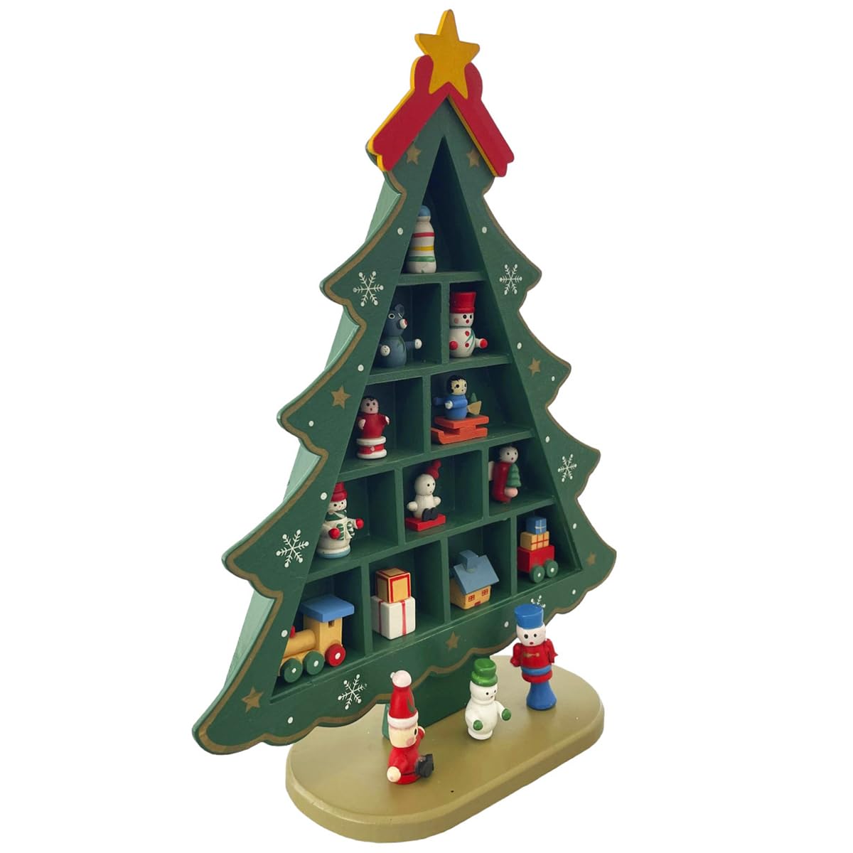 Running Decora | Árbol de Navidad de Madera con cajones | Navidad Decoración | Adornos Navideños | Color Verde | 28 cm
