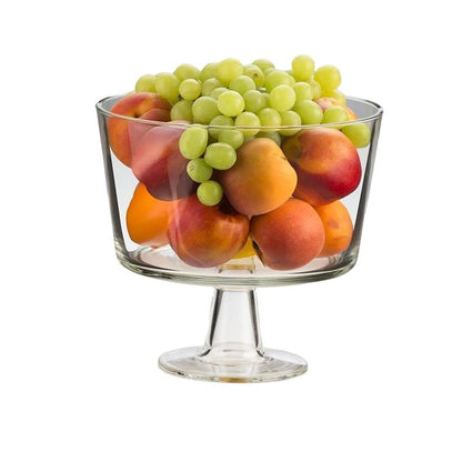 Borgonovo Palladio - Frutero de Cristalería con pie Tazón con Pedestal 21. 5cm Para servir Frutas, Ensaladas, Ponche y Postres