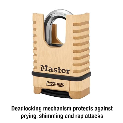 Master Lock, latón, candado, ProSeries Set Your Own Combination Lock, 2-1/4 pulgadas Wide, 1177D