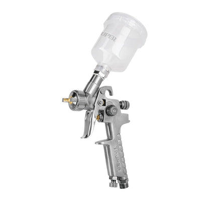 Truper PIPI-410, Pistola para retoque de Gravedad HVLP, Vaso plástico, tobera 1 mm