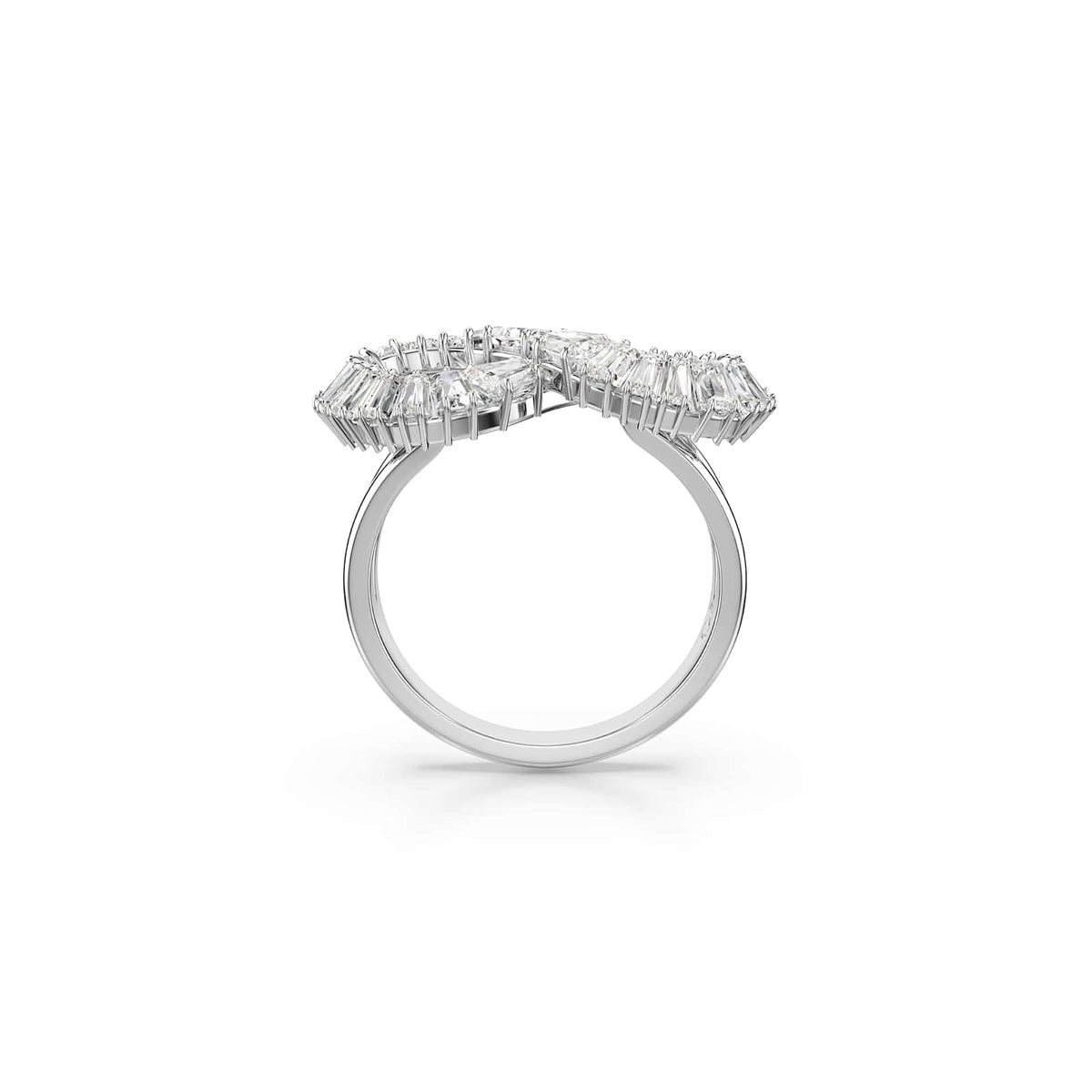 Swarovski Anillo de cóctel Hyperbola, Símbolo del infinito, Blanco, Baño de rodio