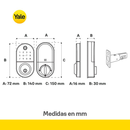 Yale Cerradura Inteligente Compact Cerrojo Biom?trica Bon Hub Wi-fi