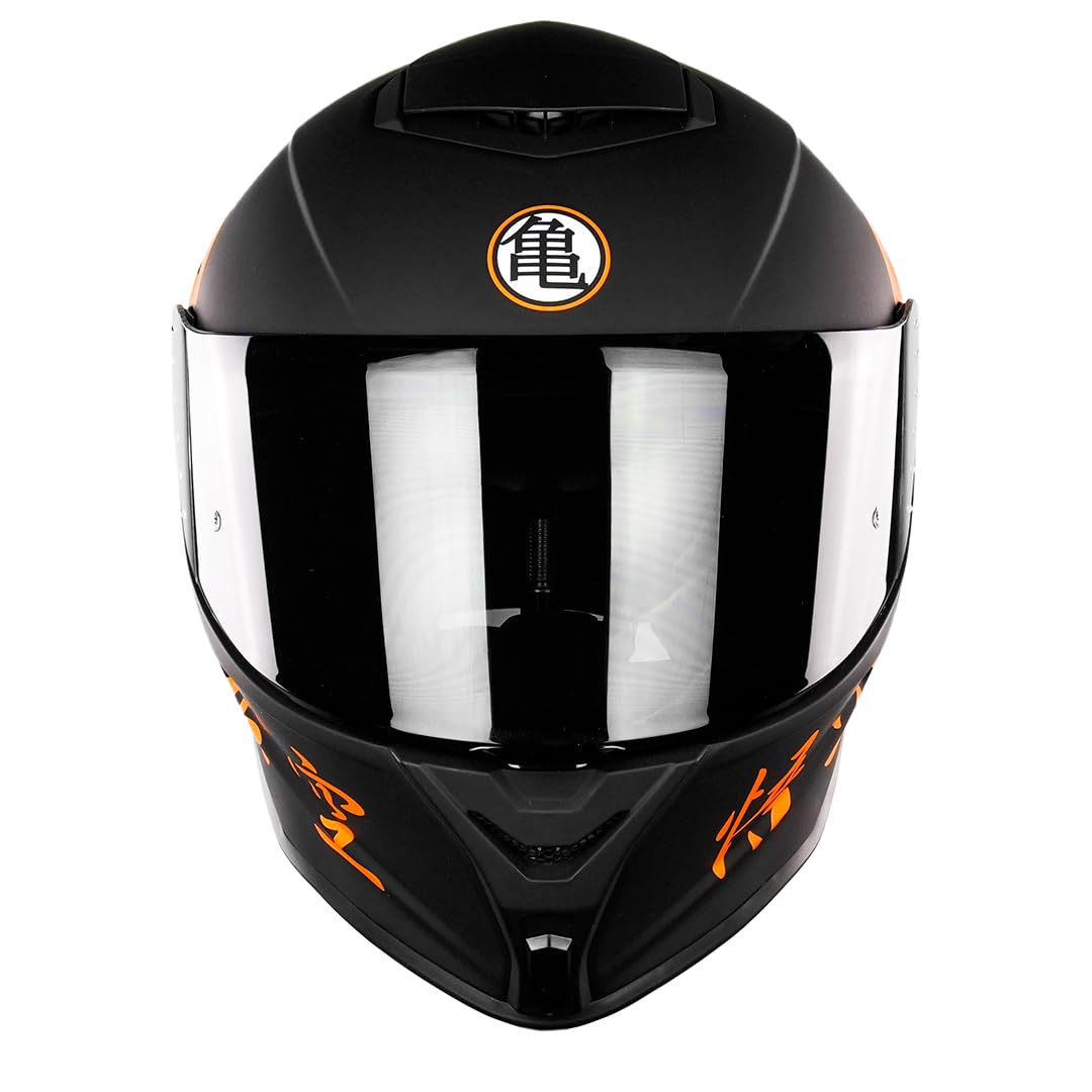 KOV Casco Buster Dragon Ball Z Goku Negro Mate Integral para Moto Deportivo AERODINAMICO Certificado Dot