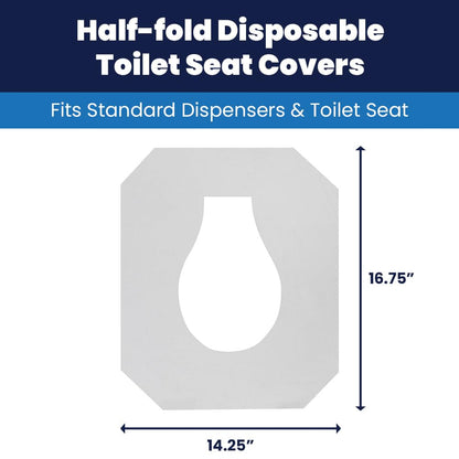 Discreet Seat DS-1000 - Fundas de asiento de inodoro de media pliegue, color blanco (4 unidades de 250)