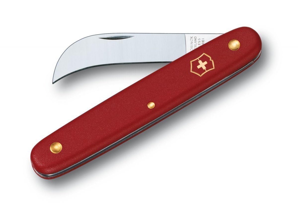 Victorinox Herramienta De Injerto, Roja, 1 Hoja Curva | Cuchillo de corte único para jardineros y cultivadores