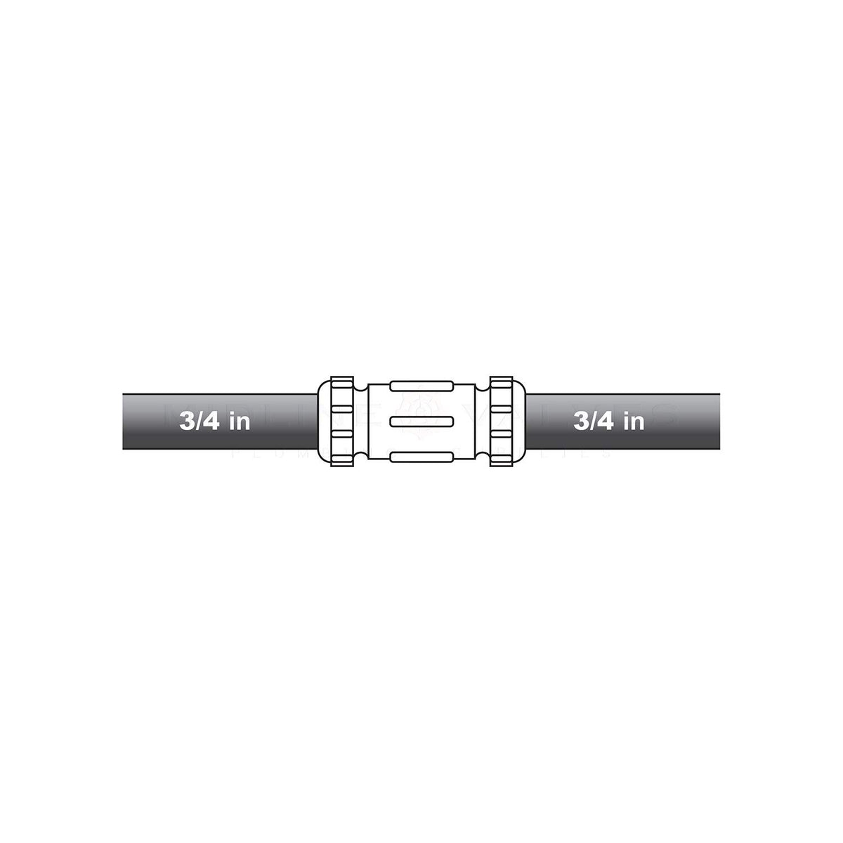 Midline Valve RSC2256 - Acoplamiento de compresión, con tuerca de embalaje, latón de 3/4 pulgadas Diámetro x 7,6 cm. Longitud