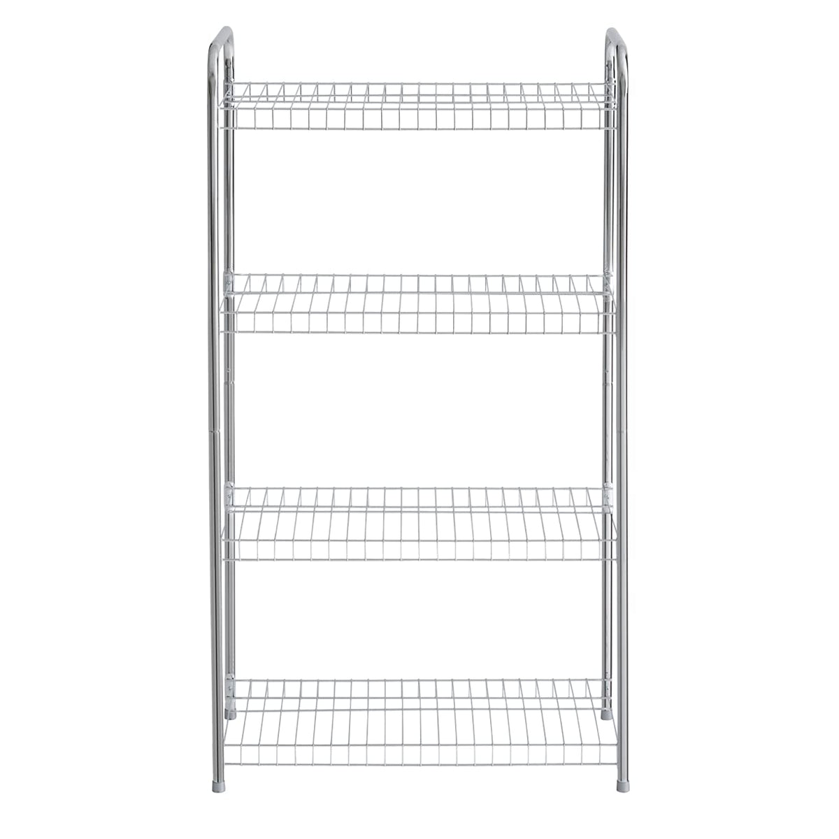 Rubbermaid Estante de Alambre Resistente de 4 Niveles, níquel Satinado, fácil de Montar con Accesorios incluidos, para Uso en Alimentos, lavandería, clóset y Almacenamiento en el hogar
