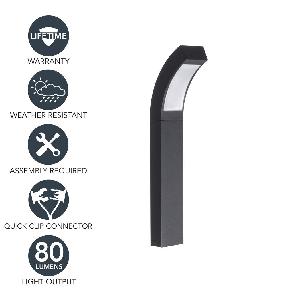 Sterno Home GL33872BK Paradise Luz LED de bajo voltaje con lente de plástico esmerilado, 3 W, color negro