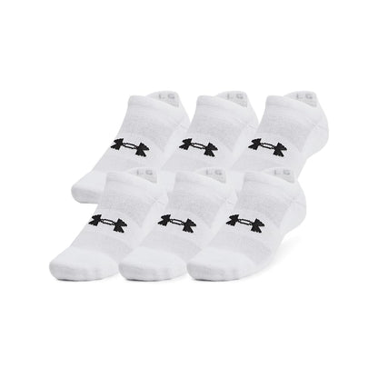Under Armour Calcetines de algodón de entrenamiento sin mostrar paquete de 6 Calcetín Unisex adulto - XL - (100) Blanco - Blanco - Negro