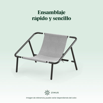 Zinus Ada | Silla de Estructura Metálica Triangular con Cojines de Espuma Color Gris Claro y de Fácil Armado | Garantía de 1 año