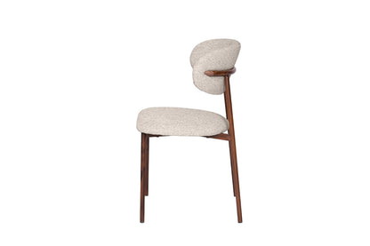 TUGOW Silla para Comedor Tapizada con Asiento Acolchado Color Biege - Madera Industrializada, Metal y Tela