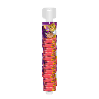 Fancy Pets Yummy Delice Premios para Gatos 12 Pack, Triangulitos de Salmón Nutritivos y Saludables