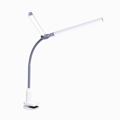 Daylight DuoPro - Lámpara LED con abrazadera – 6.000 K, 2.100 Lux a 12 pulgadas, 4 niveles de brillo, pantallas antirreflejos, brazo ajustable, diseño delgado, perfecto para costura, lectura,