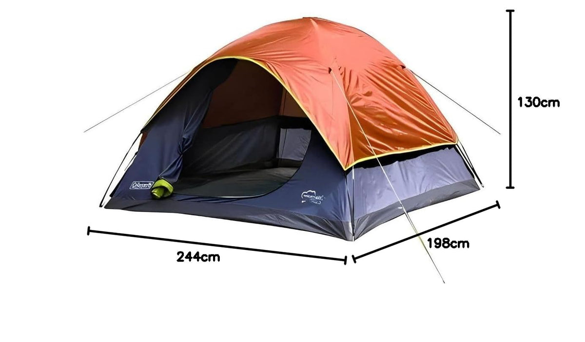 Coleman Tienda Casa Campaña para 4 Personas Camping - Color Gris con Naranja - Modelo Tulum 2147126 - Ideal para Acampar y Playa