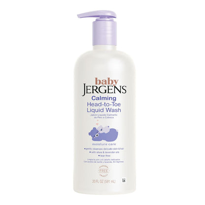 Jergens Baby, Jabón Líquido Calmante de Pies a Cabeza para Bebés, Gel de Baño y Shampoo, sin lágrimas, 591 ml