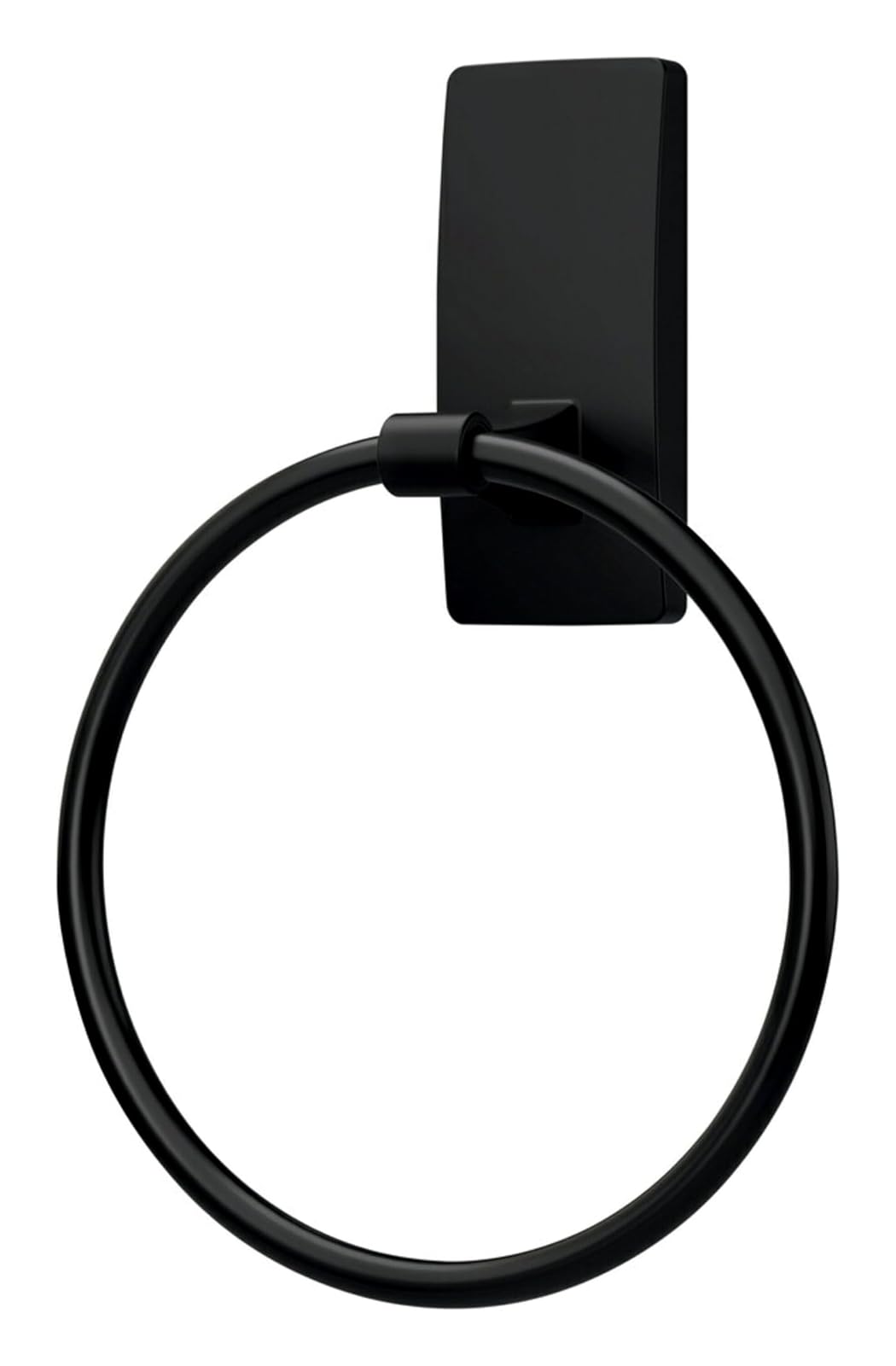 Command - Soporte para toallas de mano, color negro mate con tiras resistentes al agua, organizador de baño resistente al óxido, soporta hasta 5 libras, 1 anillo