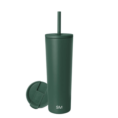 Simple Modern Classic Vaso Térmico con Popote y Tapa Abatible - 830 ml - -Forest