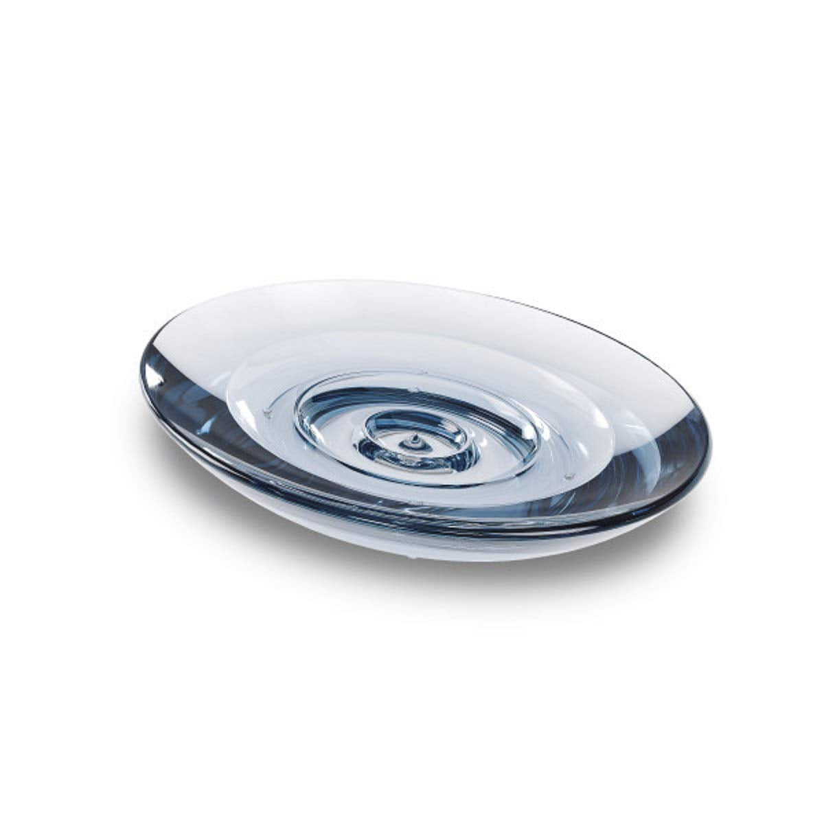 Umbra Droplet Acrylic Soap Dish Container For Bathroom - Nicely Fits Into Amenity Tray and Holds The Soap Bar Preventing It from Dirt and Ensures Zero Waste, Denim