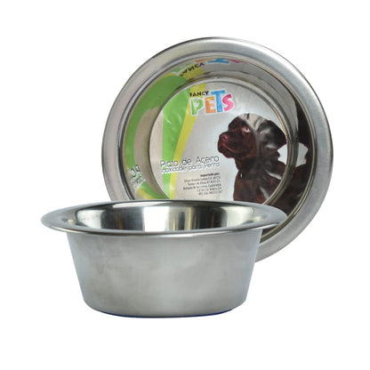 Fancy Pets Plato de Acero Inoxidable Antiderrapante para Perro - 32 OZ