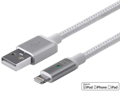 Monoprice 112868 Luxe Series Apple MFi Certified Lightning to USB Charge and Sync Cable, 3 Feet, White