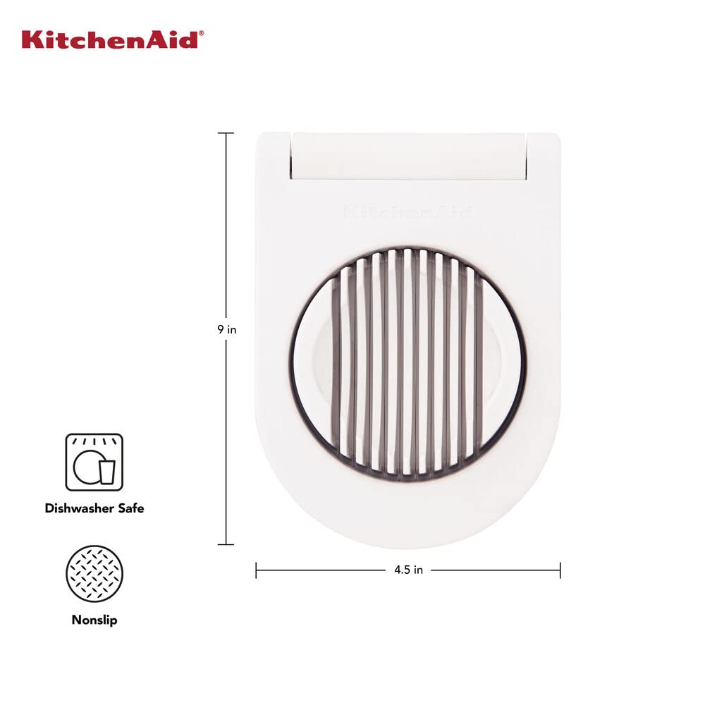 KitchenAid - Cortador de huevos clásico con alambres de acero inoxidable, 9 pulgadas, color blanco