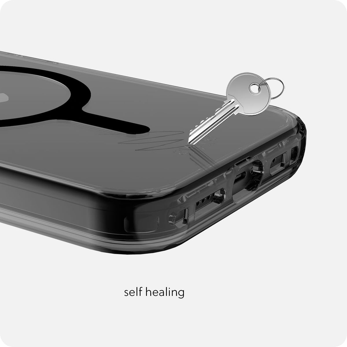 Avana Ice Funda con MagSafe Compatible con iPhone 15, Resistente a Caídas de 3m, Bisel Elevado, Protección Antimicrobiana - Negro/Transparente