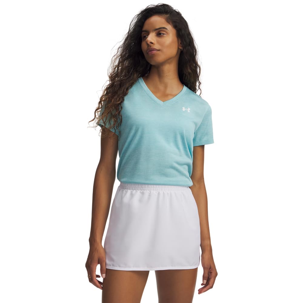 Under Armour Tech Twist Playera Cuello en V Mujer - (425) Blue Haze - White - XL