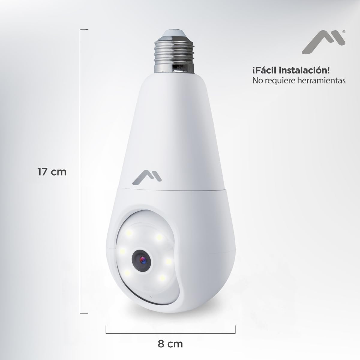 Mitzu Cámara WiFi Robotizada MSC-2012 para Socket | Visualiza con Smartphone, 360 grados