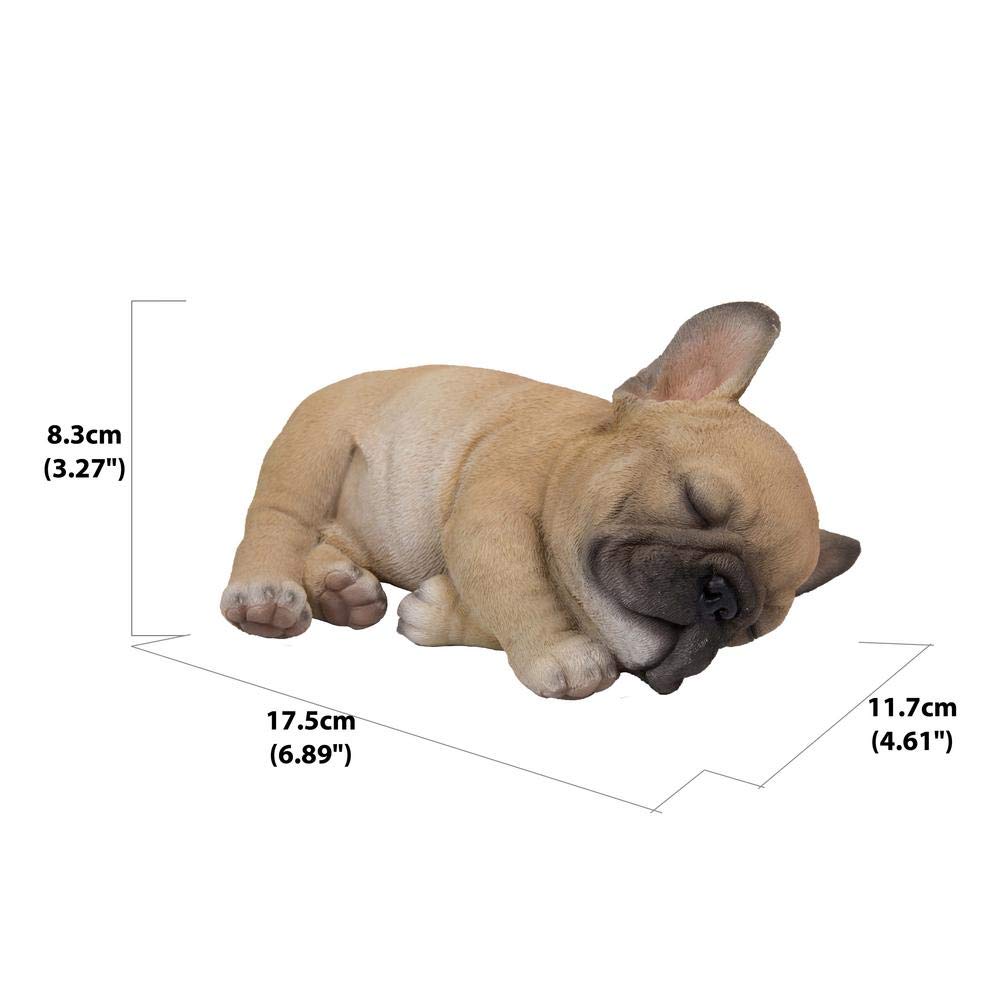 Hi-Line Gift Ltd, Pet Pals Bulldog Francés Cachorro durmiendo, 7 Pulgadas de Longitud, Estatua para Interiores y Exteriores