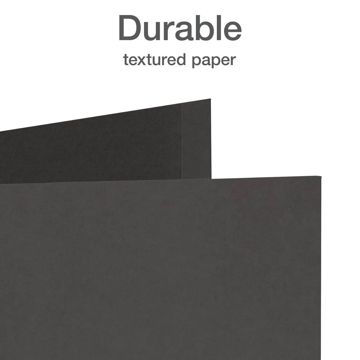 Folder doble solapa Oxford, papel texturizado, color negro, tamaño carta, ideal para proyectos escolares o profesionales, gran capacidad (57542)
