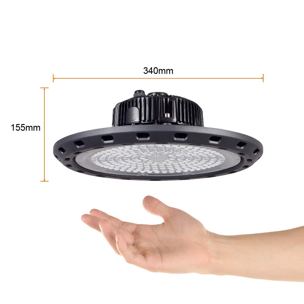 Tecnolite - Lámpara Colgante LED, Luz Colgante de Techo, Color Negro, Luz de Día 6 500 k, 150 W, 100 - 277 V