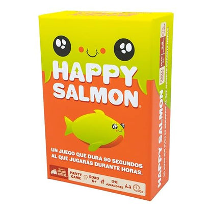 Happy Salmon Exploding Kittens, Juego de Cartas Divertido, 3-8 Jugadores