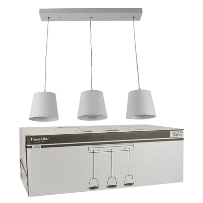 Tecnolite Lámpara Colgante LED, Iluminación de Sala, Luz Colgante de Techo Moderno, Color Blanco/ Lámina de Acero, 100 - 240 V, 26 W, Luz Cálida 3 000 k,