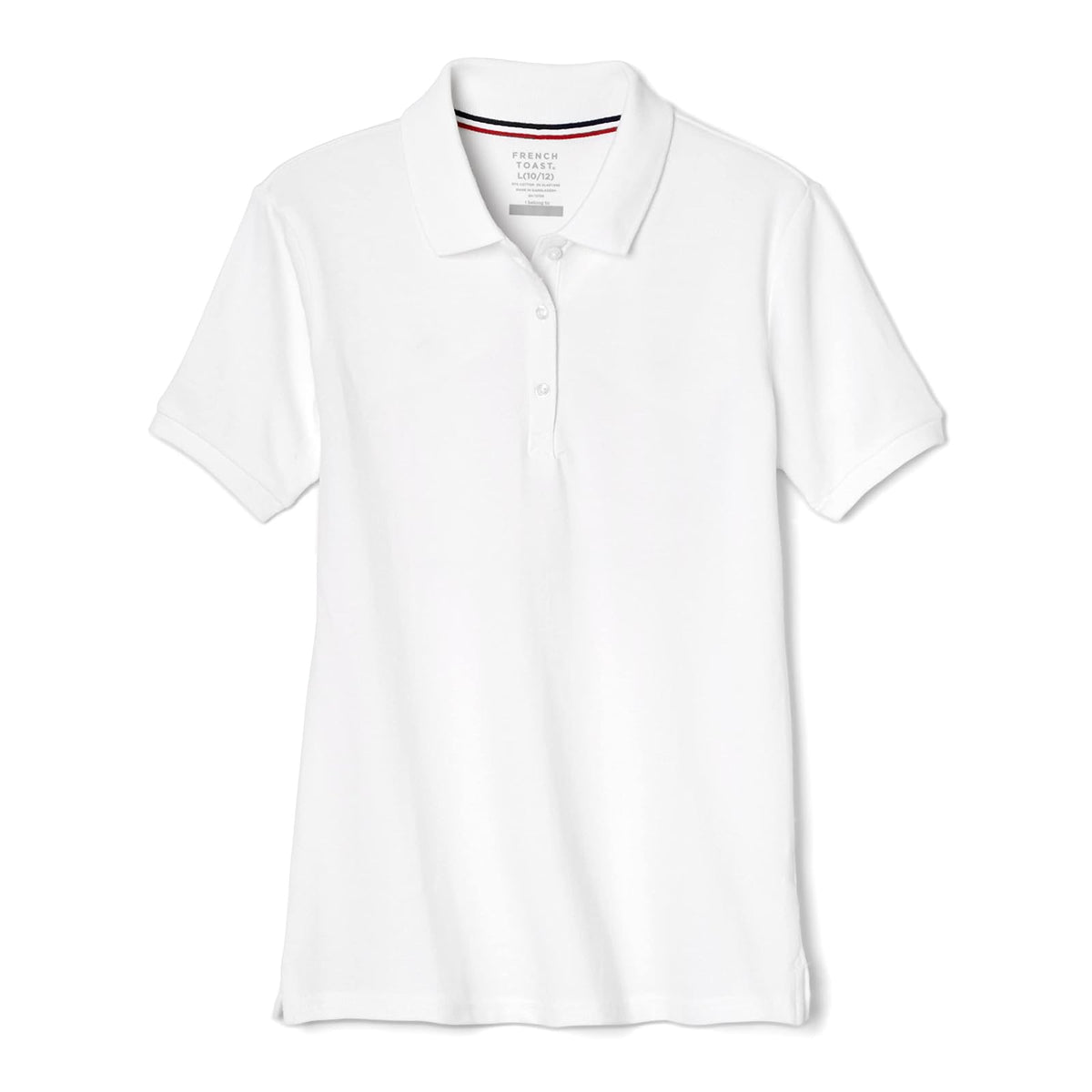 French Toast polo de piqué de manga corta para mujer - M - Blanco