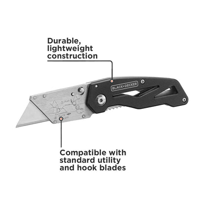 BLACK+DECKER Cuchillo utilitario, plegable, paquete de 2 (BDHT10001)