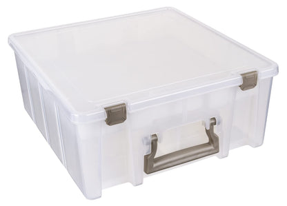 ArtBin 6899AZ Super Satchel Doble Profundo con Bandeja elevable, Organizador portátil de Artes y Manualidades con divisores extraíbles, Transparente