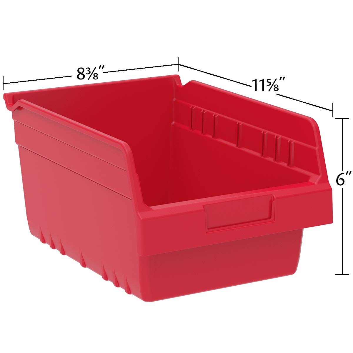 Akro-Mils 30080 ShelfMax Plastic Nesting Shelf Bin Box, 12-Inch L by 8-Inch W by 6-Inch H, Blue, Case of 8