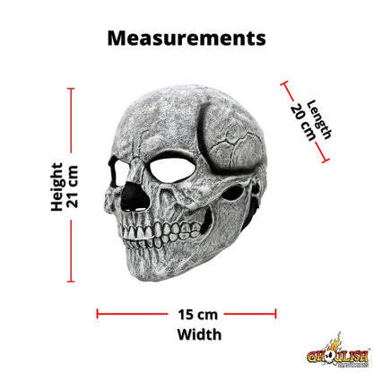Ghoulish Productions Perfect Fit White Skull, Máscara de Calavera Blanca que se Amolda a la Cara, Disfraz de Calaca Catrín Mexicano