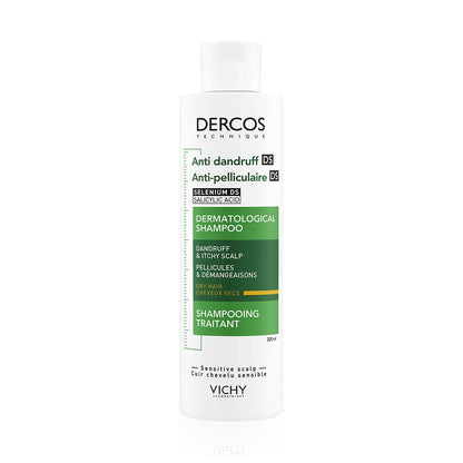 Vichy Dercos Shampoo Dermatológico Anti-Caspa Cabello Normal a Seco 200ml | Elimina 100% de Caspa Visible y su Reaparición, Reduce Comezón desde 1er Uso, con Ácido Salicílico y Selenio DS