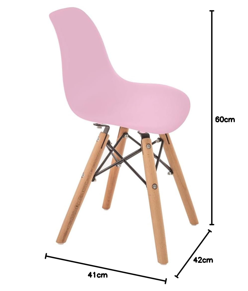 DUDUK 4 sillas Eames: Set de 4 sillas para niños y niñas Modernas (Blancas, Grises y Rosas)